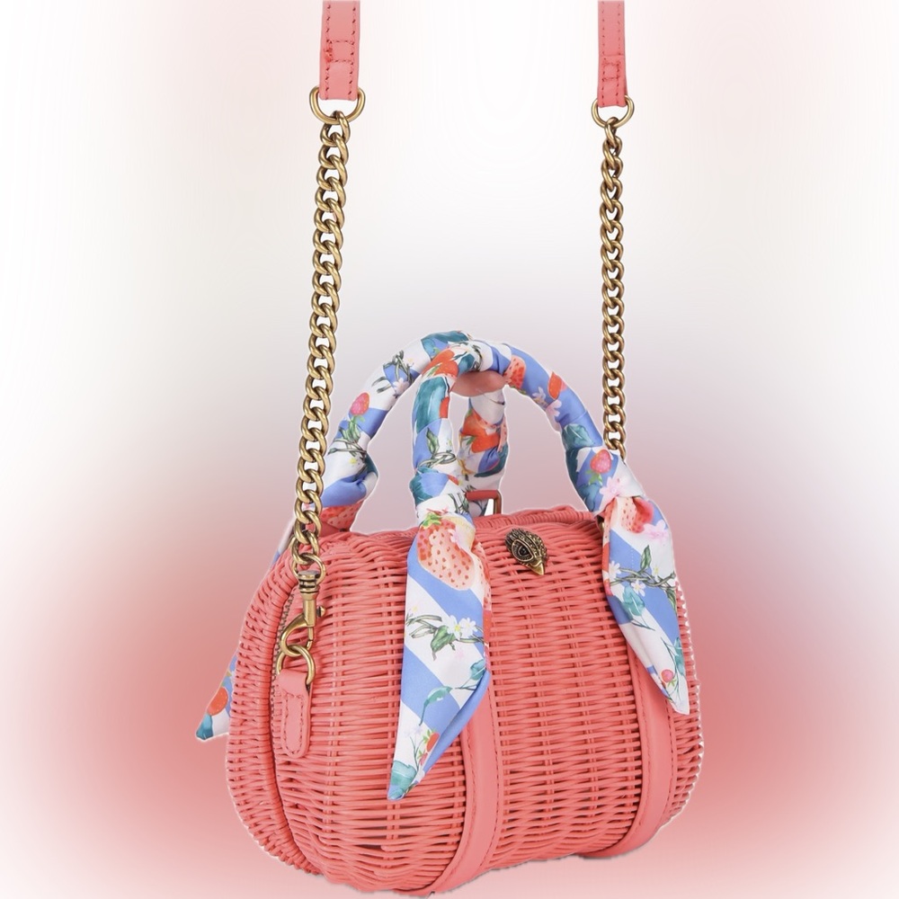 NWT Kurt Geiger Coral Crossbody Bag with Floral Scarf